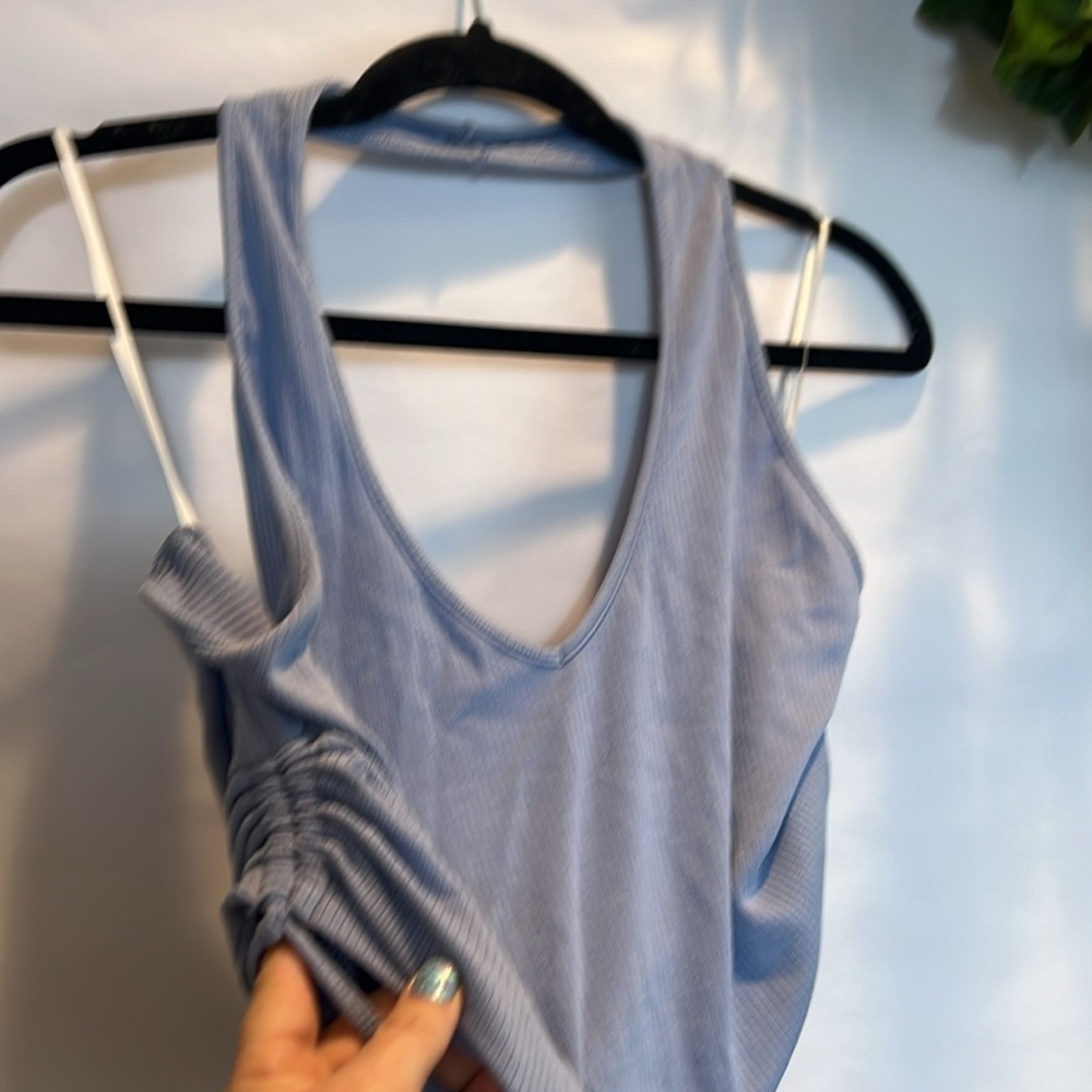 Shein Baby Blue Side Ties Crop Top - Picture 3 of 4